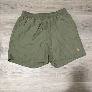 Polo Ralph Lauren Swim Trunks Mens Large Olive Green Pony Logo Lined